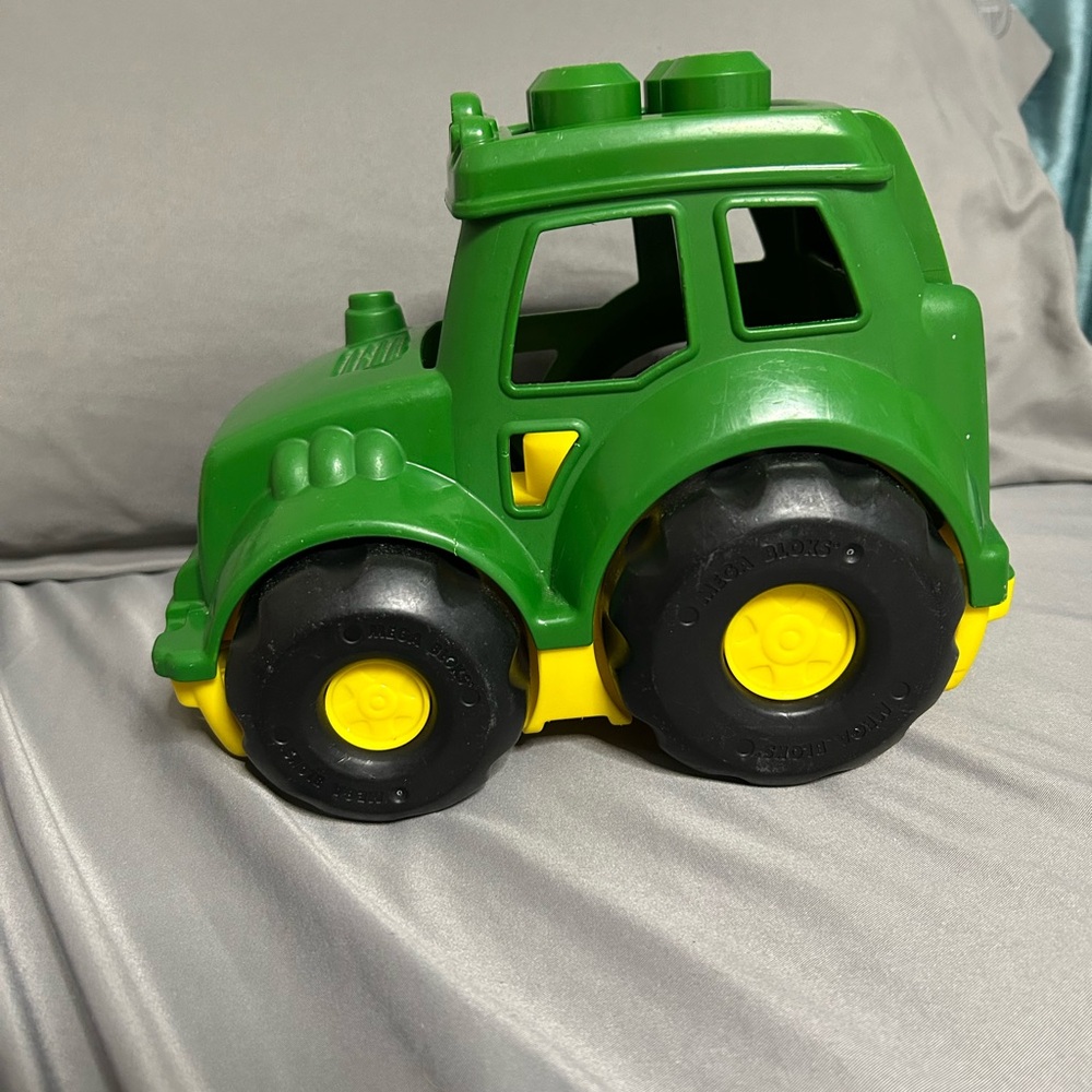 Green with yellow black  Mega Blocks Tractor
